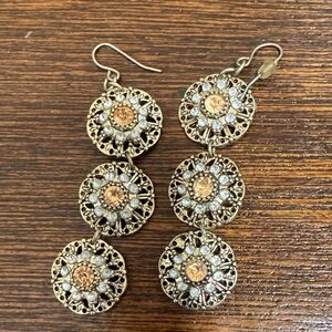 Elegant Gold and Silver Dangle Earrings